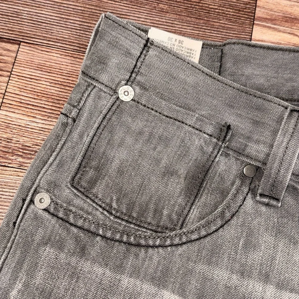 Y2K Levi 514 Pants Mens 36x30 Gray Fade Jeans Denim Flap Pockets Slim Straight